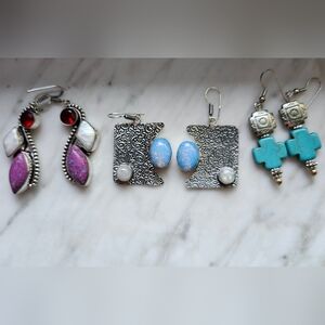 Earrings Bundle Sterling Plated Stamped